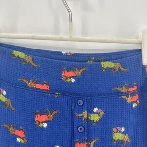 Aerie Dachshund Lounge Pants Women XL Waffle Knit Sleepwear‎ Holiday Dog Print